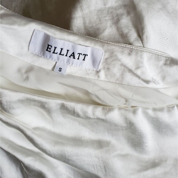 Elliatt Revolve Cassini White One Shoulder Satin Dress Wedding Special Occasion - Picture 9 of 15